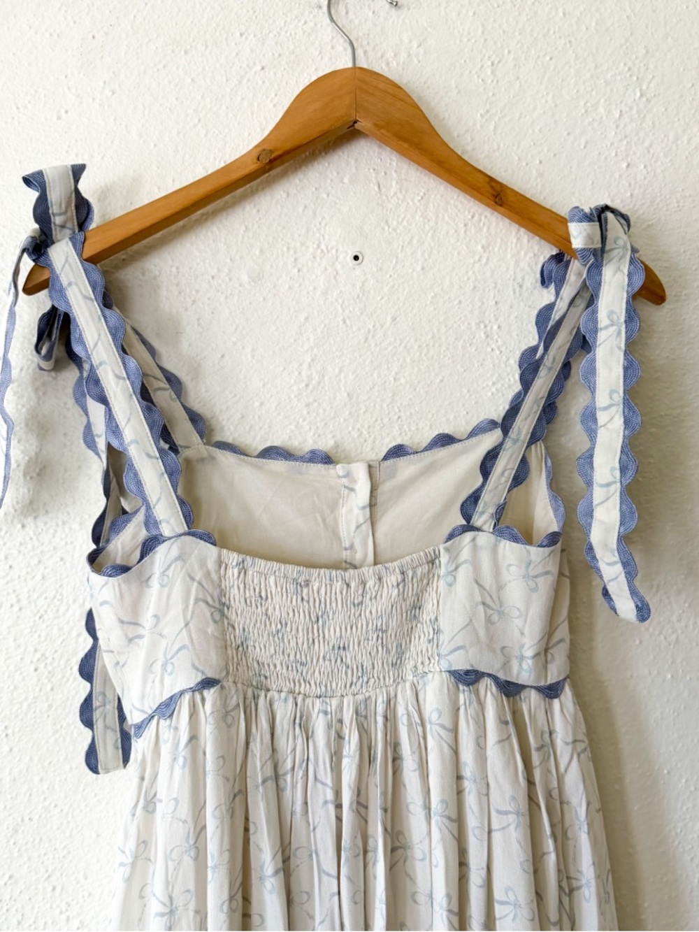 Sofie The Label Blue Bow Ric Rac Midi Maxi Dress - Picture 8 of 9